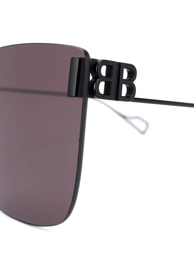 Shop Balenciaga Light Square Sunglasses In Black