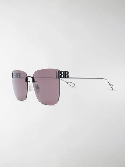 Shop Balenciaga Light Square Sunglasses In Black