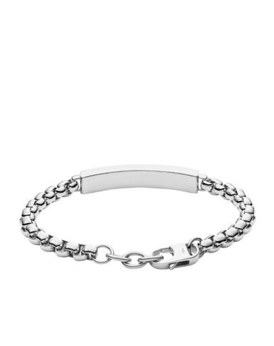 Shop Fossil Man Bracelet Silver Size - Stainless Steel