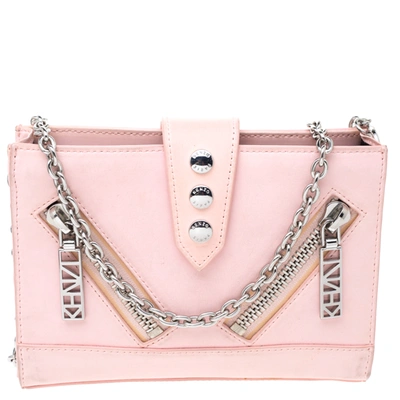 Pre-owned Kenzo Light Pink Leather Kalifornia Chain Shoulder Bag