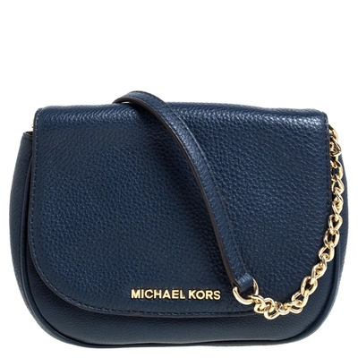 Pre-owned Michael Kors Blue Leather Flap Crossbody Bag
