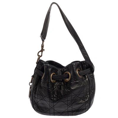 Pre-owned Dior Drawstring Bag In Black