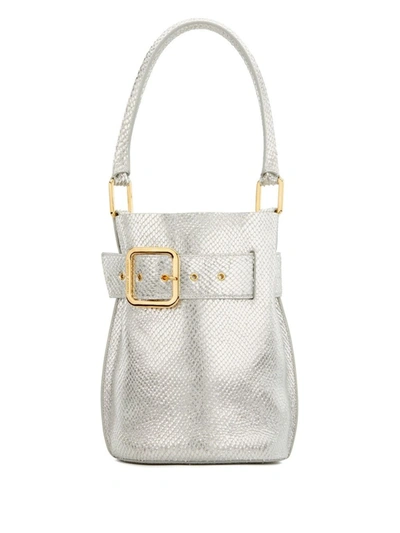 Shop Giuseppe Zanotti Wanda Silver Leather Shoulder Bag