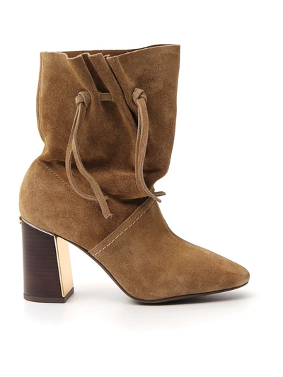 Shop Tory Burch Brown Suede Ankle Boots