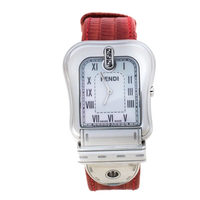 Pre-owned Fendi 3800g Women's Wristwatch 33 Mm In Red
