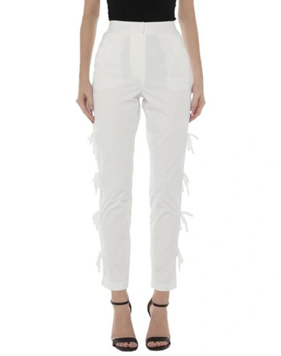Shop Self-portrait Woman Pants White Size 6 Polyester
