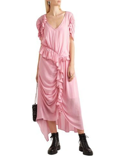 Shop Preen Line Woman Midi Dress Pink Size M Viscose, Rayon