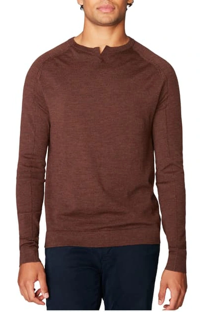 Shop Good Man Brand Mvp Slim Fit Notch Neck Wool Sweater In Chestnut