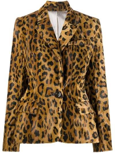 Shop Act N°1 Leopard Print Blazer In Brown