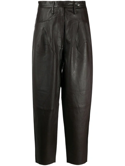 Shop Remain High-waist Trousers In Brown
