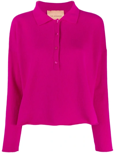 Shop Andamane Polo Collar Jumper In Pink