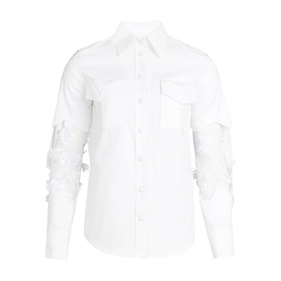 Shop Thebe Magugu Lace Shirt In White