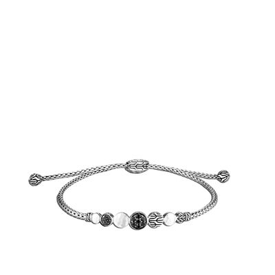 John Hardy Dot Hammered Adjustable Bracelet In Black Spinel