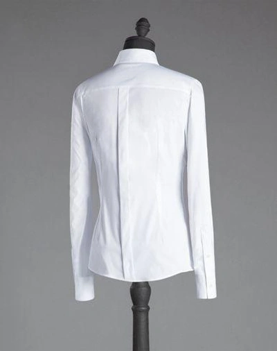 Shop Dolce & Gabbana Stretch Cotton Poplin Shirt In White