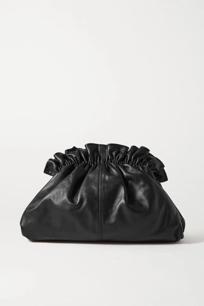 Shop Loeffler Randall Loretta Gathered Leather Clutch In Black