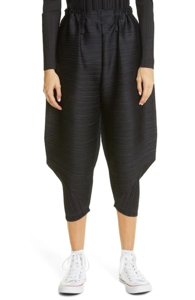 Shop Issey Miyake Thicker Bounce Pleated Crop Pants In Black