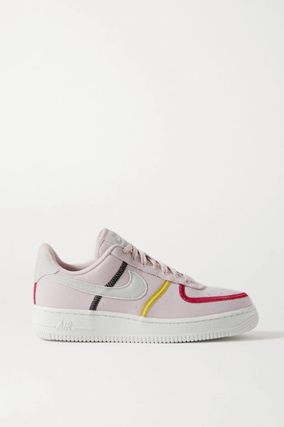 Shop Nike Air Force 1 '07 Suede-trimmed Canvas Sneakers In Blush