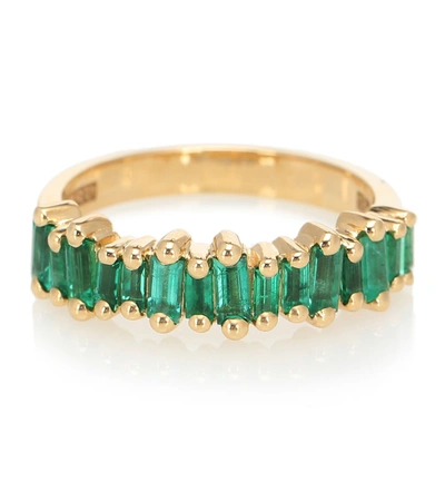 Suzanne Kalan Fireworks 18kt Gold Ring With Emeralds In Gold