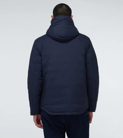 Shop Canada Goose Lodge Hoody Down Jacket In Atlantic Navy