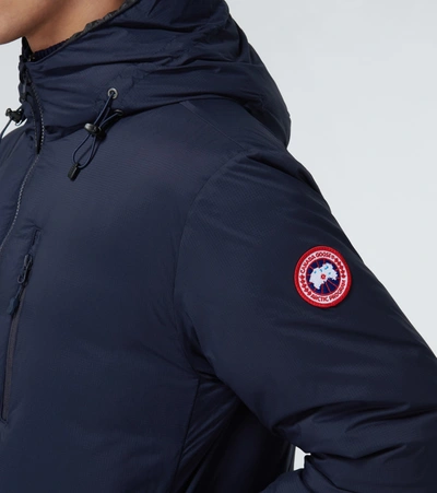 Shop Canada Goose Lodge Hoody Down Jacket In Atlantic Navy