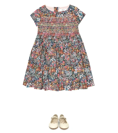 Shop Bonpoint Duchesse Floral Cotton Dress In Multicoloured