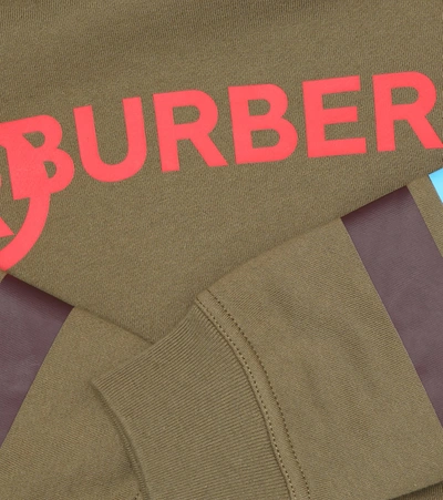 Shop Burberry Logo Cotton Jersey Sweatshirt In Green