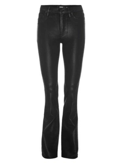Shop Hudson Barbara High-rise Coated Bootcut Jeans In Noir Coated