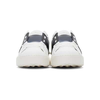 Shop Valentino White & Navy  Garavani Rockstud Open Sneakers In M15 Whmrne