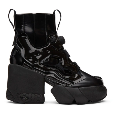 Shop Maison Margiela Black Reebok Edition Tabi Instapump Fury Hi Boots In H8382 Black