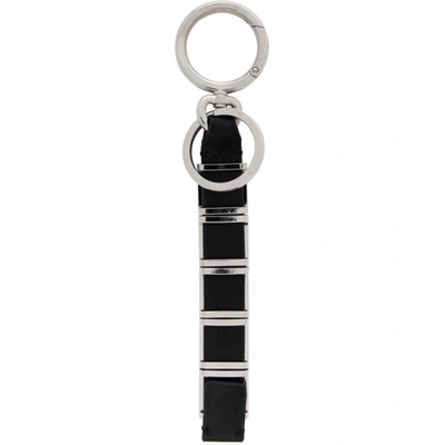 Shop Loewe Black Logo Charm Keychain In 1100 Black