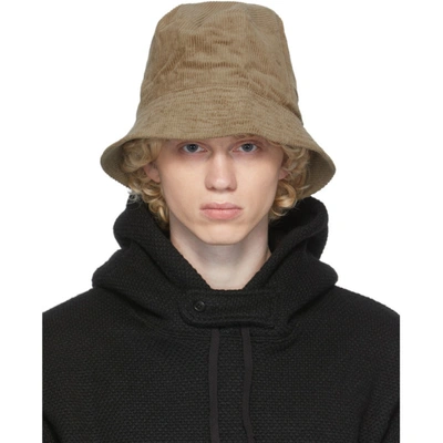 Shop Engineered Garments Beige Corduroy Bucket Hat In Rk159 Khaki