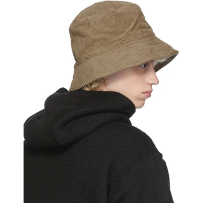 Shop Engineered Garments Beige Corduroy Bucket Hat In Rk159 Khaki