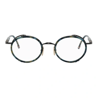 Shop Thom Browne Navy Tortoiseshell Tbx813 Glasses In Navytort