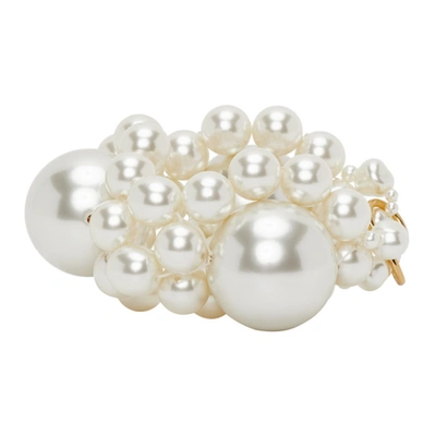 Shop Simone Rocha Off-white Large Daisy Bracelet In Pearl