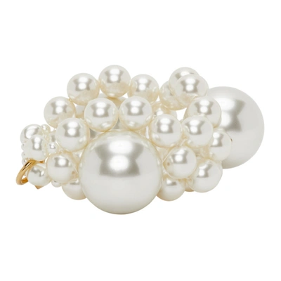 Shop Simone Rocha Off-white Large Daisy Bracelet In Pearl