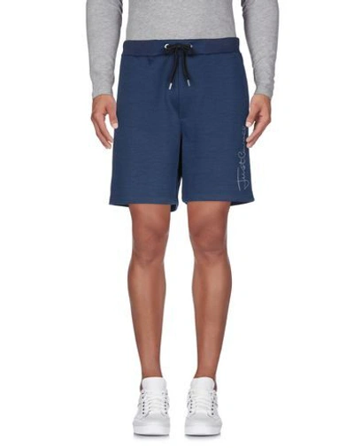 Shop Just Cavalli Man Shorts & Bermuda Shorts Midnight Blue Size S Cotton