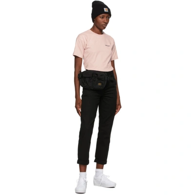 Shop Carhartt Pink Script Embroidery T-shirt In Frosted Pin