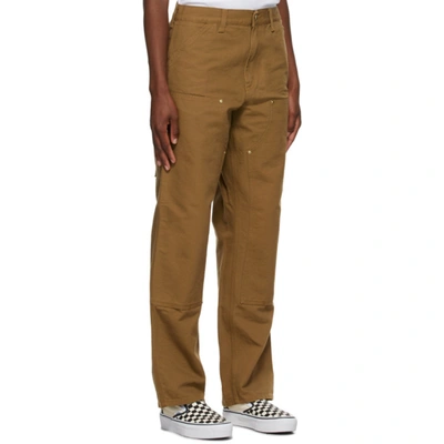 Shop Carhartt Work In Progress Brown Double Knee Jeans In Hamilton Br