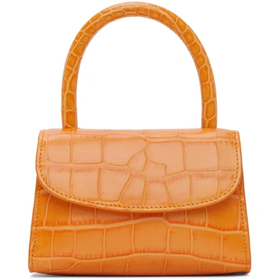 Shop By Far Orange Croc Mini Solar Top Handle Bag In Sl Solar