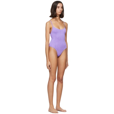 Shop Hunza G Purple Pamela One-piece Swimsuit In Lilac