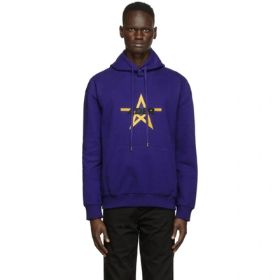 Shop Ader Error Blue Stad Hoodie In Navy