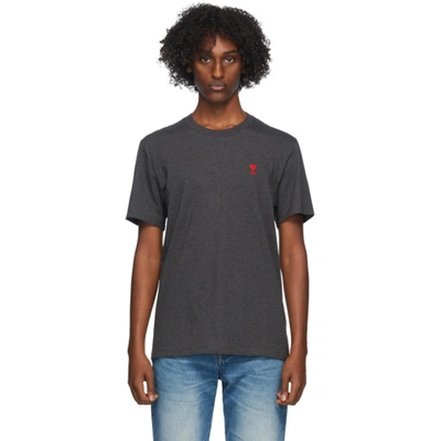 Shop Ami Alexandre Mattiussi Grey Ami De Coeur T-shirt In Grey/055