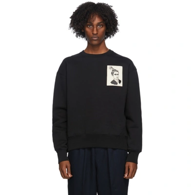 Shop Ami Alexandre Mattiussi Black Anniversary Face Patch Sweatshirt In Noir/001