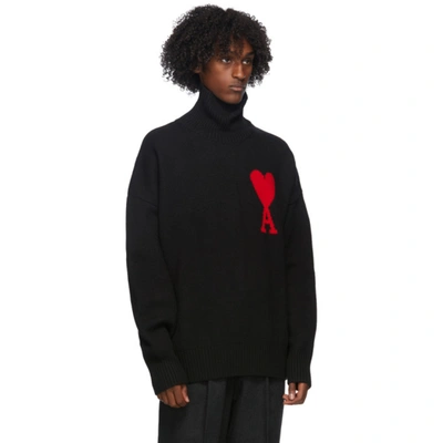 Shop Ami Alexandre Mattiussi Black Ami De Coeur Turtleneck In Noir/001