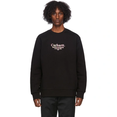 Shop Carhartt Work In Progress Black Commission Sweatshirt In 8900 Black