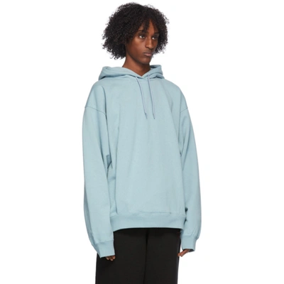 Shop Martine Rose Blue Classic Hoodie In Light Blue