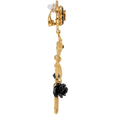 Shop Dolce & Gabbana Dolce And Gabbana Gold Rose Charm Earrings In Zoo00 Gold