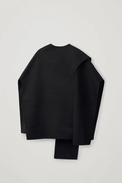 Shop Cos Wool-blend Cape In Black