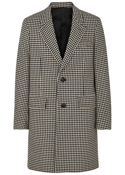 Shop Ami Alexandre Mattiussi Houndstooth Wool-blend Coat In Black And White