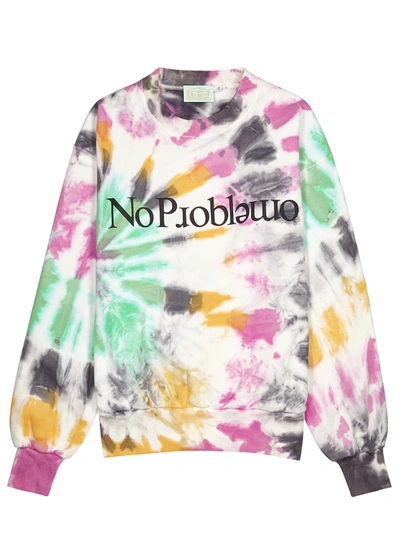 Shop Aries No Problemo Tie-dye Cotton Sweatshirt In Multicoloured